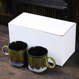 2pcs Ceramic Coffee Mug Special Active Glaze Large Coffee Mug for Office 150ml Capacity Green In Australia - Darrahopens