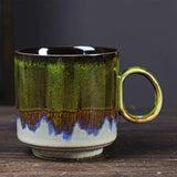 2pcs Ceramic Coffee Mug Special Active Glaze Large Coffee Mug for Office 150ml Capacity Green In Australia - Darrahopens