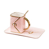 310ML Handbag Shaped Cup With Dish Spoon Ceramic Stylish Coffee Mug In Australia - Darrahopens
