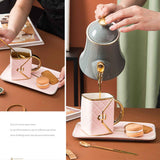 310ML Handbag Shaped Cup With Dish Spoon Ceramic Stylish Coffee Mug In Australia - Darrahopens