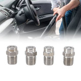 4Pcs Threaded Nozzles 22mm 304 Stainless Steel G1/4 External Thread Pressure Washer Accessories 1.07mm/0.42in Hole Diameter