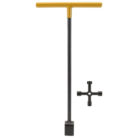 Steel Water Meter Key Wrench Multifunction T Handle Curb Key With 4 Way Utility Tool for Valves Faucets Yellow In Australia - Darrahopens