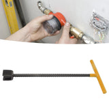 Steel Water Meter Key Wrench Multifunction T Handle Curb Key With 4 Way Utility Tool for Valves Faucets Yellow