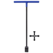 Steel Water Meter Key Wrench Multifunction T Handle Curb Key With 4 Way Utility Tool for Valves Faucets Blue