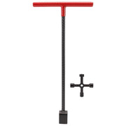 Steel Water Meter Key Wrench Multifunction T Handle Curb Key With 4 Way Utility Tool for Valves Faucets Red