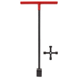 Steel Water Meter Key Wrench Multifunction T Handle Curb Key With 4 Way Utility Tool for Valves Faucets Red