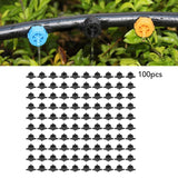 100pcs Drip Emitter 4mm Pressure Compensation Uniform Flowing PP Irrigation Watering Dripper Emitter for Large Terrain 4L Black