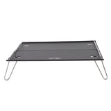Outdoor Folding Table Aluminum Alloy Stainless Steel Black Portable Picnic Table for Camping Traveling Mountaineering