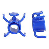 2Pcs Plastic Beach Umbrella Hanging Hook Umbrella Hanger 4 Prong Towel Hat Sunglasses Holder Blue