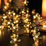 Sakura String Lights Solar Energy LED Waterproof Decoration Light for Outdoor Courtyard Warm White 5 Meters 20 Lights In Australia - Darrahopens