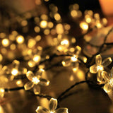 Sakura String Lights Solar Energy LED Waterproof Decoration Light for Outdoor Courtyard Warm White 5 Meters 20 Lights In Australia - Darrahopens