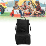 Folding Stadium Chair Adjustable Angle 600D Oxford Cloth Portable Bleacher Cushions with Pocket for Sandbeach Picnic BBQ Black
