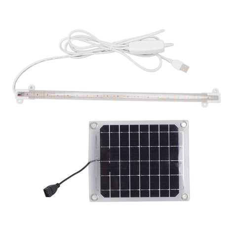Solar Plant Grow Light LED Plant Grow Light Strip for Balcony Greenhouse Herbs Vegetables Flowers 10W