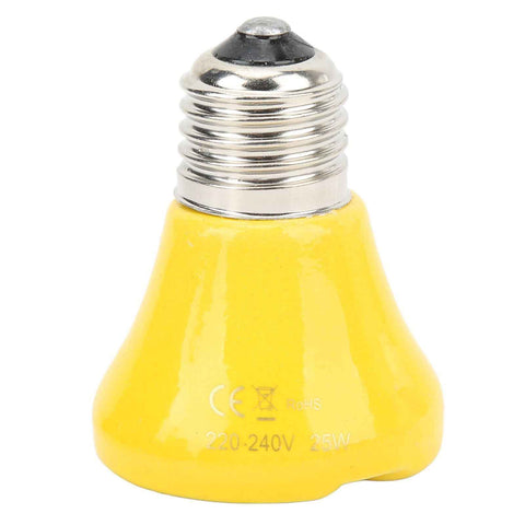 Ceramic Reptile Heat Lamp Bulb Mini Infrared Heat Ceramic Amphibian Heating Lamp for Lizards Reptiles 220V‑240V 25W Yellow In Australia - Darrahopens