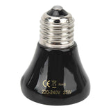 Ceramic Reptile Heat Lamp Bulb Mini Infrared Heat Ceramic Amphibian Heating Lamp for Lizards Reptiles 220V‑240V 25W Black In Australia - Darrahopens