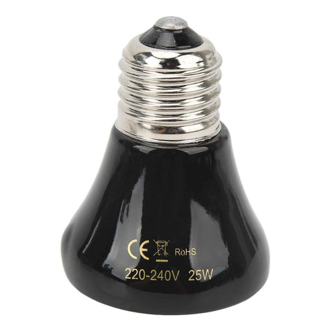 Ceramic Reptile Heat Lamp Bulb Mini Infrared Heat Ceramic Amphibian Heating Lamp for Lizards Reptiles 220V‑240V 25W Black In Australia - Darrahopens