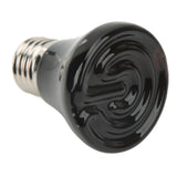 Ceramic Reptile Heat Lamp Bulb Mini Infrared Heat Ceramic Amphibian Heating Lamp for Lizards Reptiles 220V‑240V 25W Black