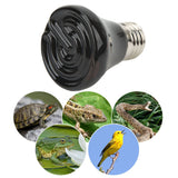 Ceramic Reptile Heat Lamp Bulb Mini Infrared Heat Ceramic Amphibian Heating Lamp for Lizards Reptiles 220V‑240V 25W Black
