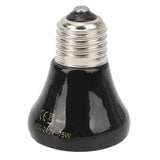 Ceramic Reptile Heat Lamp Bulb Mini Infrared Heat Ceramic Amphibian Heating Lamp for Lizards Reptiles 220V‑240V 75W Black