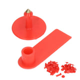 Blank Livestock Ear Tag Handwritable Prevent Shedding Animal Ear Label for Pig Cattle Sheep Red 100 Set