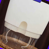 Self Watering Plastic Flowerpot Transparent Double Layer Detachable Light Flowerpot for Balcony White Large In Australia - Darrahopens