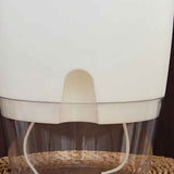 Self Watering Plastic Flowerpot Transparent Double Layer Detachable Light Flowerpot for Balcony White Large In Australia - Darrahopens