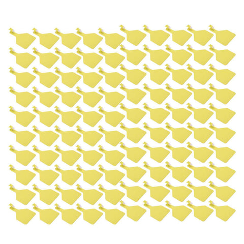 100pcs Blank Livestock Ear Tag Thickened TPU Reusable Animal Ear Label for Dairy Cattle Beef Cattle Yaks Horses Camels Yellow