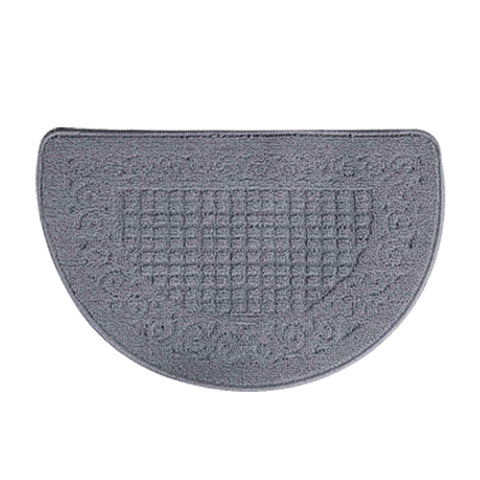 Half Circle Doormat Semicircle Floor Mat Dust Trap Polyester Fiber Strong Absorption Anti Slip for Outdoor Indoor Grey 48x78cm / 18.9x30.7in