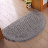 Half Circle Doormat Semicircle Floor Mat Dust Trap Polyester Fiber Strong Absorption Anti Slip for Outdoor Indoor Grey 48x78cm / 18.9x30.7in