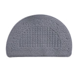 Half Circle Doormat Semicircle Floor Mat Dust Trap Polyester Fiber Strong Absorption Anti Slip for Outdoor Indoor Grey 48x78cm / 18.9x30.7in