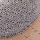 Half Circle Doormat Semicircle Floor Mat Dust Trap Polyester Fiber Strong Absorption Anti Slip for Outdoor Indoor Grey 48x78cm / 18.9x30.7in In Australia - Darrahopens