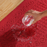 Half Circle Doormat Semicircle Floor Mat Dust Trap Polyester Fiber Strong Absorption Anti Slip for Outdoor Indoor Dark Red 48x78cm / 18.9x30.7in In Australia - Darrahopens
