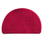 Half Circle Doormat Semicircle Floor Mat Dust Trap Polyester Fiber Strong Absorption Anti Slip for Outdoor Indoor Dark Red 48x78cm / 18.9x30.7in In Australia - Darrahopens