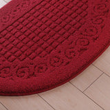 Half Circle Doormat Semicircle Floor Mat Dust Trap Polyester Fiber Strong Absorption Anti Slip for Outdoor Indoor Dark Red 48x78cm / 18.9x30.7in In Australia - Darrahopens