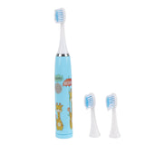 Children Electric Toothbrush Cartoon Fully Automatic Sonic Toothbrush with 3 Brush Heads for Kids Children Deer Blue In Australia - Darrahopens