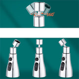 Universal Faucet Head Multifunctional Spray Proof Rotating Faucet for Home Kitchen Bathroom Single Blade Shower Water Pull Out Faucet Models Silver