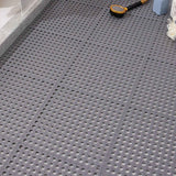 10PCS Suction Cup Floor Mats Anti Slip Plastic Mosaic Bath Mat for Kitchen Bathroom Grey In Australia - Darrahopens