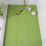 10PCS Suction Cup Floor Mats Anti Slip Plastic Mosaic Bath Mat for Kitchen Bathroom Green