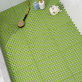 10PCS Suction Cup Floor Mats Anti Slip Plastic Mosaic Bath Mat for Kitchen Bathroom Green