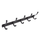 Door Hanging Hooks Modern Minimalist Black 5 Hooks Wall Mounted Thickened Aluminum Bathroom Door Row Hooks Coat Hooks