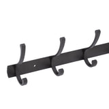 Door Hanging Hooks Modern Minimalist Black 5 Hooks Wall Mounted Thickened Aluminum Bathroom Door Row Hooks Coat Hooks