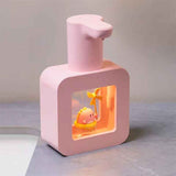 Touchless Automatic Sensor Soap Dispenser Cartoon Pet Waterproof Smart Foam Soap Dispenser Pink Little Dinosaur