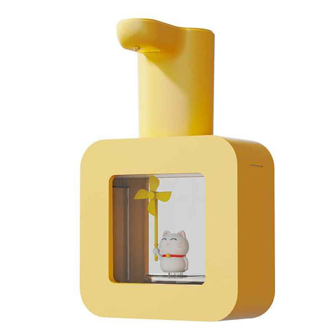 Touchless Automatic Sensor Soap Dispenser Cartoon Pet Waterproof Smart Foam Soap Dispenser Yellow Fortune Cat In Australia - Darrahopens
