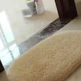 Door Mat Oval Slip Proof Indoor Door Carpet Moisture Absorption Soft Comfortable Plush Bathroom Rug for Kitchen Bedroom Light Tan 40x60cm/15.7x23.6in (Oval Shape) In Australia - Darrahopens