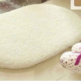 Door Mat Oval Slip Proof Indoor Door Carpet Moisture Absorption Soft Comfortable Plush Bathroom Rug for Kitchen Bedroom Beige 40x60cm/15.7x23.6in (Oval Shape) In Australia - Darrahopens