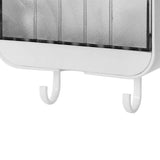 Soap Holder Punch Free Wall Mounted Durable PP Double Layer Double Hook Design Soap Storage Box for Bathroom White In Australia - Darrahopens
