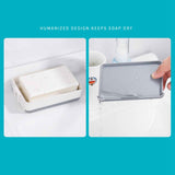 Rotatable Wall Mounted Soap Box 3 Layers HIPS Punch Free Rotatable Soap Container Dish for Household White