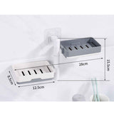 Rotatable Wall Mounted Soap Box 3 Layers HIPS Punch Free Rotatable Soap Container Dish for Household White