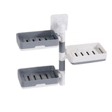Rotatable Wall Mounted Soap Box 3 Layers HIPS Punch Free Rotatable Soap Container Dish for Household White and Gray Mixed In Australia - Darrahopens
