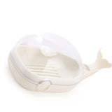 Soap Box Double Layer Cute Cartoon Whale Shape Waterproof Drainage Soap Container with Flip Lid for Bathroom White In Australia - Darrahopens